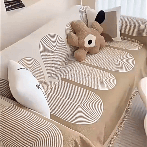 Housse de canapé Lynx - Chenille double face, confort moelleux pour canapés d'angle et chiens