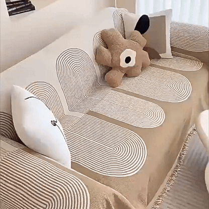 Housse de canapé Lynx - Chenille double face, confort moelleux pour canapés d'angle et chiens