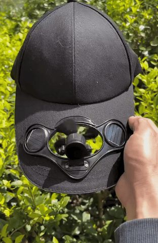 Ortekor Outdoor Collection | Baseball Hat with Solar-Powered Fan | Adjustable Cotton Cap for Summer Comfort