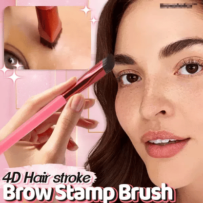 Eyebrow Hair-Stroke Stamp Brush – Instant Natural Brows with Microblading Effect for Powder, Gel & Pomade | Water-Resistant, Ergonomic