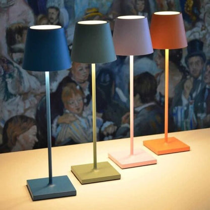 Rechargeable LED Touch Table Lamp with 3-Level Dimmer | Cordless Portable Desk Light for Indoor & Outdoor Use | IP54 Waterproof Metal Lamp