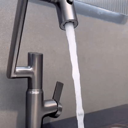Rotating Sink Tap with Digital Temp Readout – 12-Inch Adjustable Spout, Full Swivel for Double Basins & Oversized Cookware