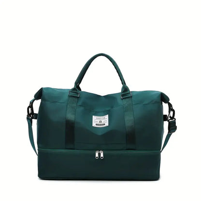 Compact Weekender Duffel Bag | Lightweight Canvas Travel Carryall with Shoulder Strap & Zipper Closure for Weekend Getaways, Gym &
