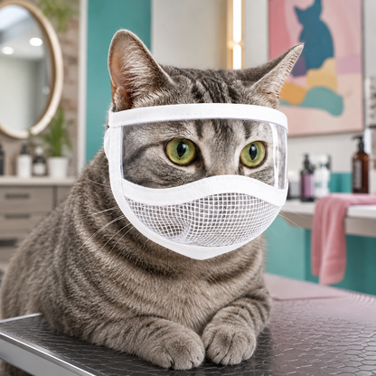 Ortekor Clear-View Cat Grooming Shield for Nail Trims & Ear Cleaning - Helps Reduce Bites and Scratches During Cat Care
