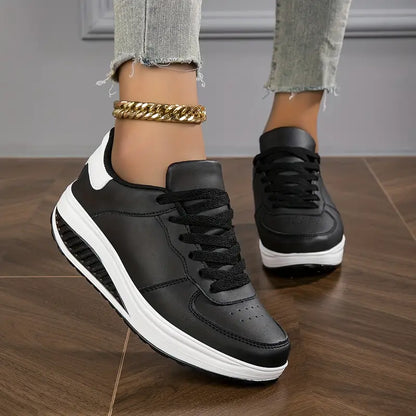 Women's Cushioned Walking Sneakers with Shock-Absorbing Sole – Breathable Mesh Athletic Shoes for All-Day Comfort & Support