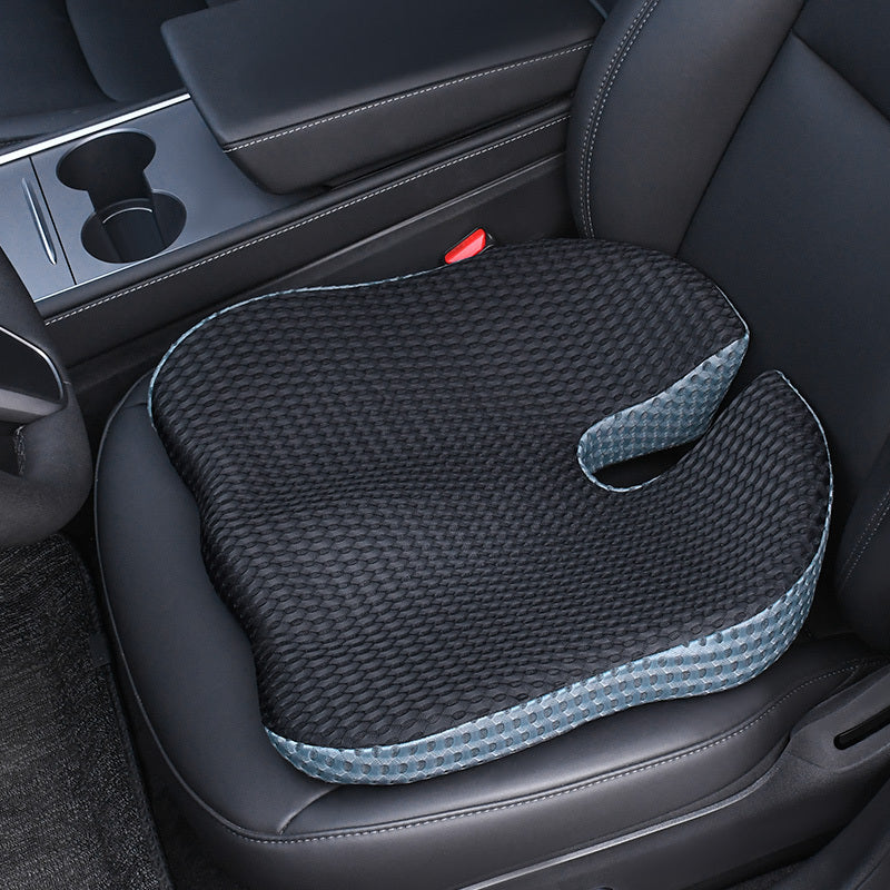 Contoured Car Seat Cushion with Memory Foam Support for Coccyx Relief and Posture Improvement