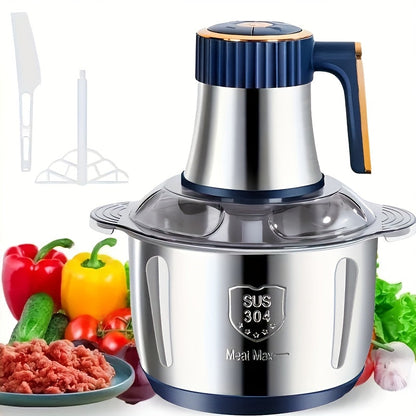 Electric Multi-Purpose Chopper 5 Quart Bowl Stainless Steel 5000 RPM Motor for Meat Vegetables Garlic Onion Salad Prep Home Kitchen Applianc