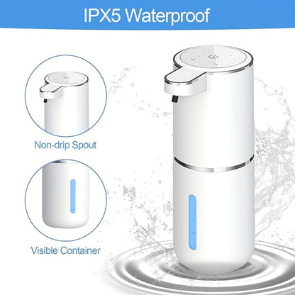 USB Rechargeable Hands-Free Foam Dispenser with Motion Sensor for Sink Counter Kitchen Bath | 13 fl oz Wall-Mount Hygiene Station for Modern