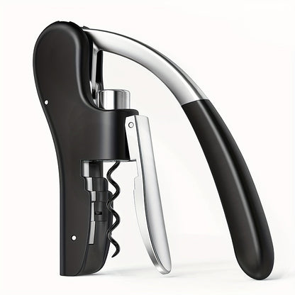 Lever-Action Wine Opener Metal & Plastic 5.5 x 3 Inch Ergonomic Handle Bar Tool for Red & White Bottles Home Dining Restaurant Hospitality