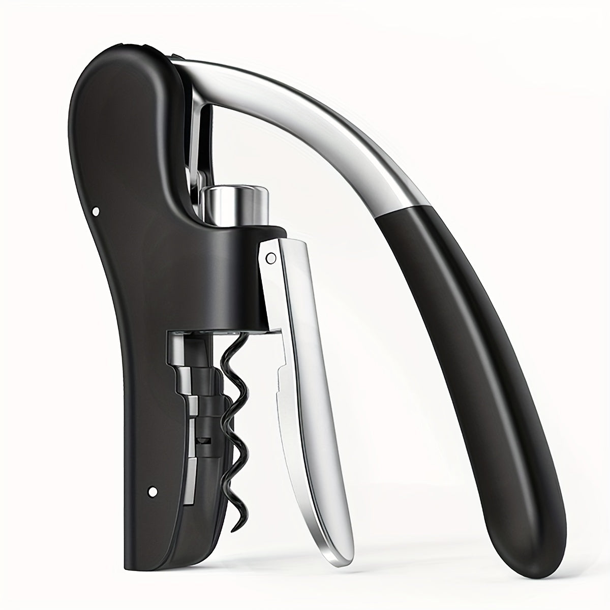Lever-Action Wine Opener with Comfortable Grip for Effortless Cork Removal at Home, Bars & Restaurants