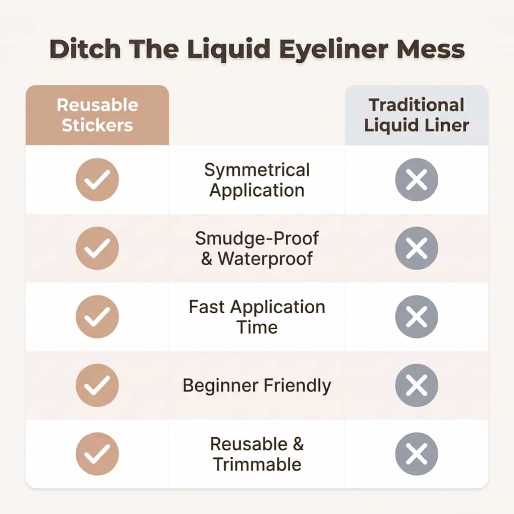 Reusable Eyeliner Stickers Instant Symmetrical Wing Waterproof Smudge-Proof