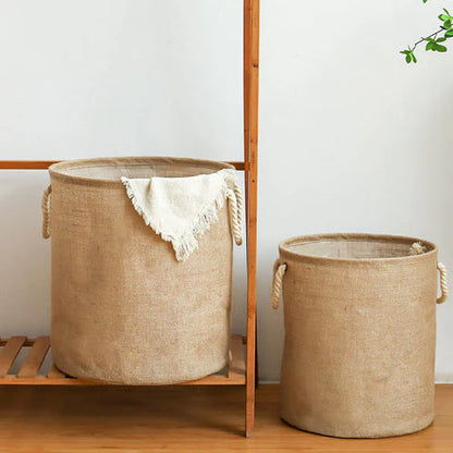Cleo Laundry Hamper - Cotton-Linen, Waterproof Design