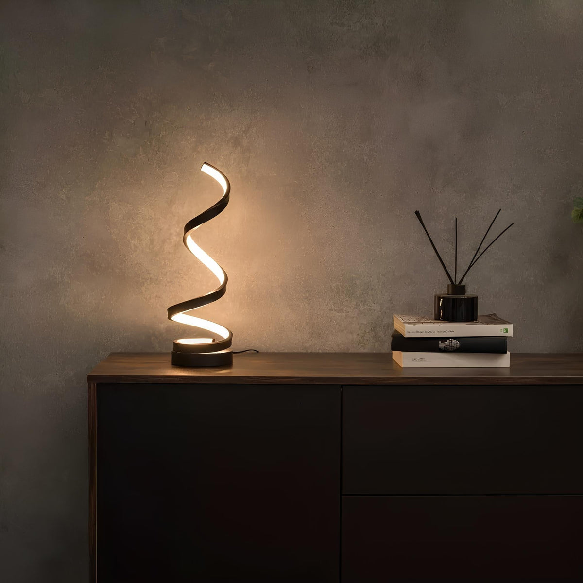 Curved Metal Desk Lamp with Dimmable LED Light and 3 Color Modes for Bedroom Office and Living Room