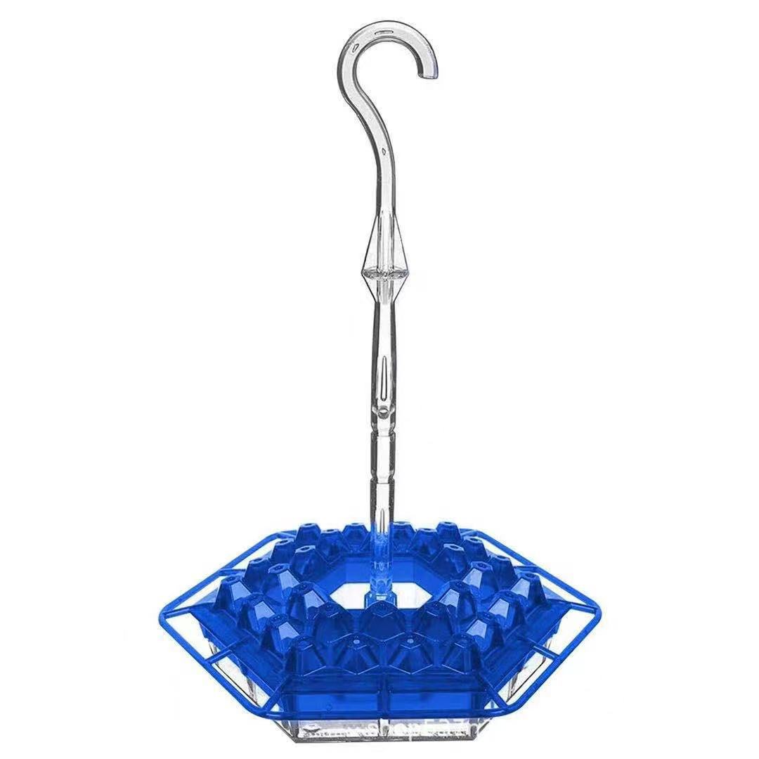 12 oz Hanging Hummingbird Feeder with 30 Feeding Ports & Built-In Ant Moat for Backyard Birds Outdoor Garden Patio Deck