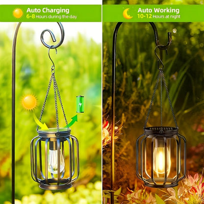 Lanterra - Lanterne solaire suspendue en métal pour extérieur
