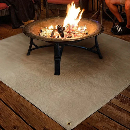 Tapis de protection de terrasse robuste en fibre de verre pour barbecues et braseros – Bouclier thermique portable pour patio, terrasse en bois et pelouse – Pliable pour l'extérieur