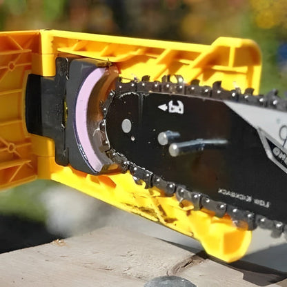 Portable Chainsaw Sharpening Tool with Stone Attachment for 14-20 Inch Bars Quick Blade Honing Kit for Outdoor Woodcutting Cordless Saw
