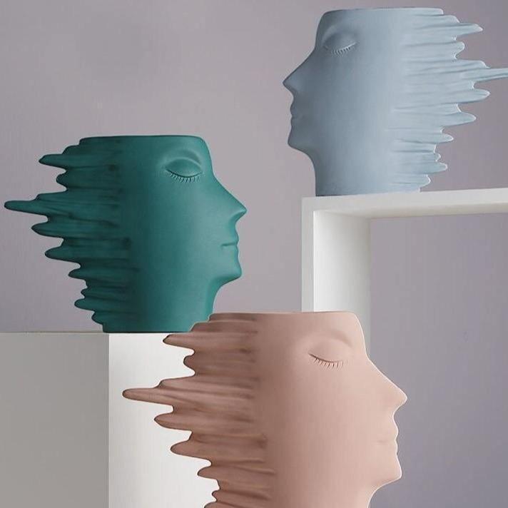 Windswept Faces Vase