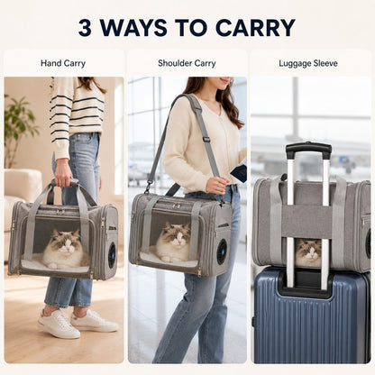 Ortekor Fan-Assisted Pet Carrier for Vet Visits & Road Trips - Ventilated Travel Bag for Cats & Small Dogs