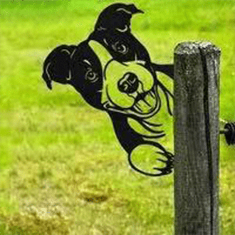 Metal Barnyard Sculpture Silhouette for Garden & Yard – Farm Animal Figures in Rustic Iron – Outdoor Lawn Ornament Decor for Country Home