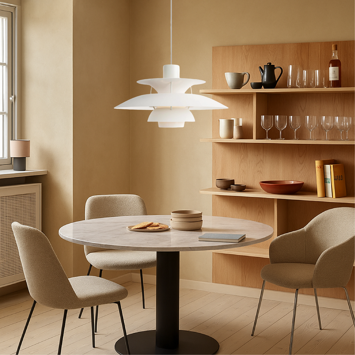 Layered Aluminum Ceiling Fixture Black 20 in Diameter for Kitchen Islands Dining Areas Modern Nordic Style Overhead Lighting E27 Socket Diff