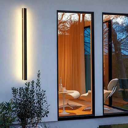 Weatherproof LED Strip Sconce for Patios, Entryways & Porches — IP65 Rated Acrylic Outdoor Fixture in Black