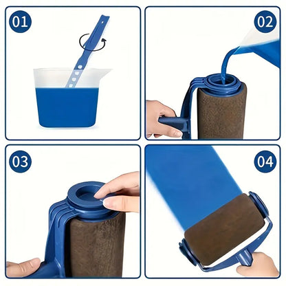 Self-Feeding Wall Applicator with Internal Paint Chamber for Fast, Drip-Free Painting of Rooms, Ceilings & Large Surfaces