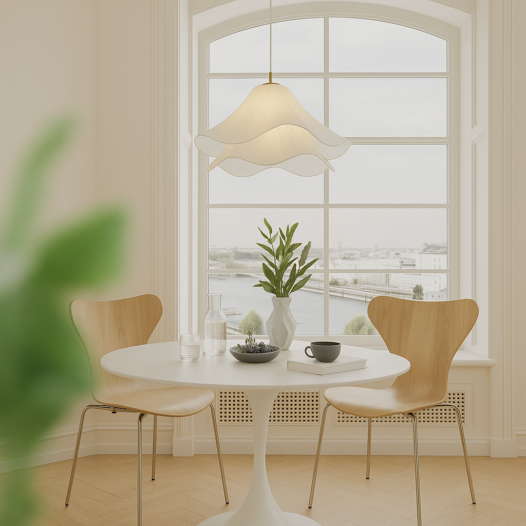 Suspension en tissu superposé, plafonnier floral de 24 pouces pour salle à manger, salon, cuisine, luminaire moderne et minimaliste à hauteur réglable