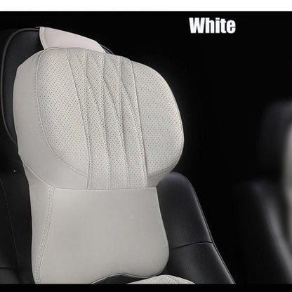 Comfort Drive | Oreiller de voyage ergonomique en mousse à mémoire de forme avec revêtement en cuir souple | Taille universelle pour des déplacements détendus