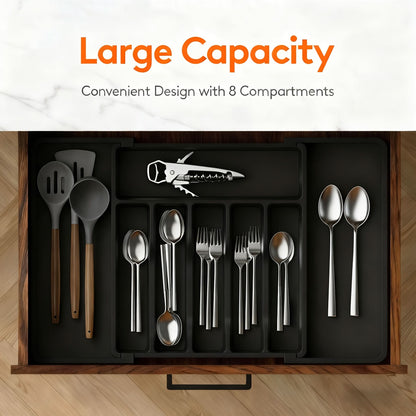 FLEXITRAY – Organisateur de couverts extensible pour tiroirs de cuisine