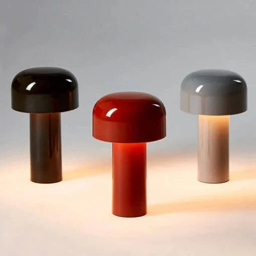 Cordless Mushroom Table Lamp with Touch Dimmer & USB-C Rechargeable Battery for Bedroom, Desk & Outdoor