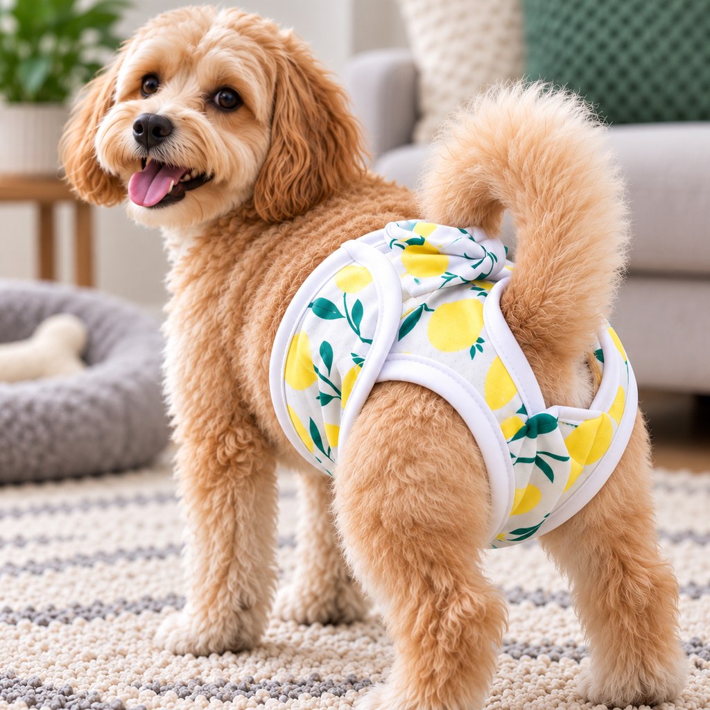 Ortekor Reusable Female Dog Sanitary Pants for Heat Cycles & Indoor Accidents - Adjustable Small Dog Diaper Cover