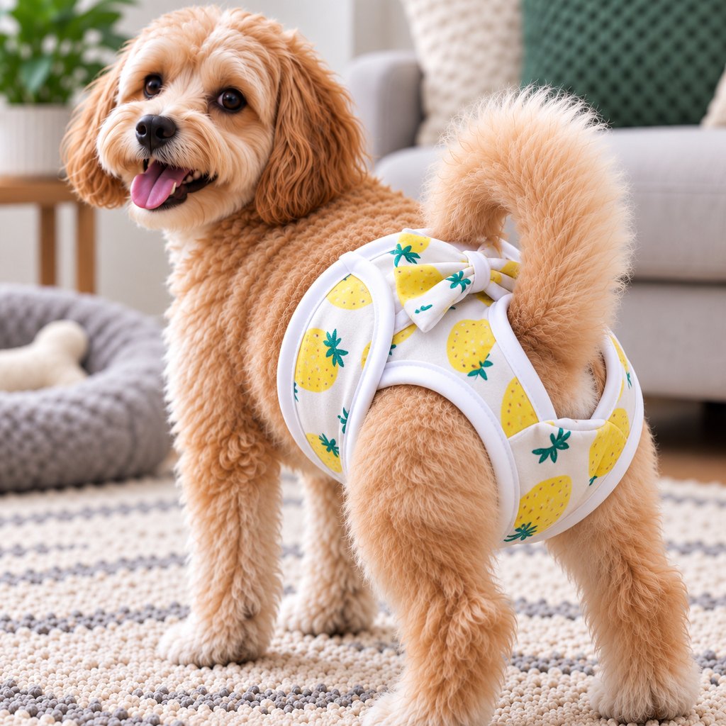 Ortekor Reusable Female Dog Sanitary Pants for Heat Cycles & Indoor Accidents - Adjustable Small Dog Diaper Cover