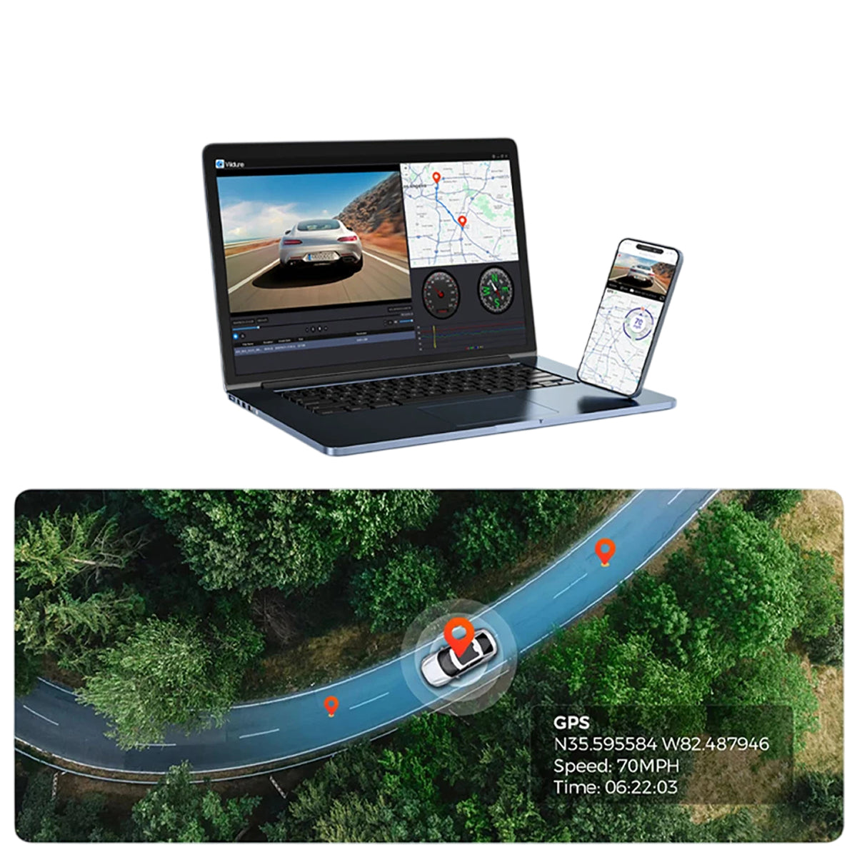 4K Dual-Lens Car Camera with WiFi Monitoring & GPS Tracking for Front & Rear Recording
