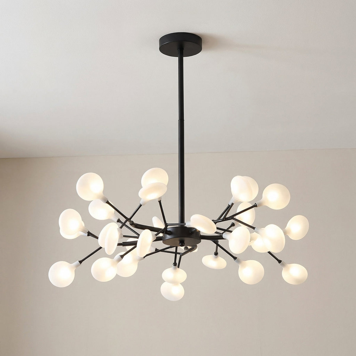 Branch Chandelier with Acrylic Globes – Cascading LED Statement Light for Dining Room & Living Room – Modern Tree Design – Warm White