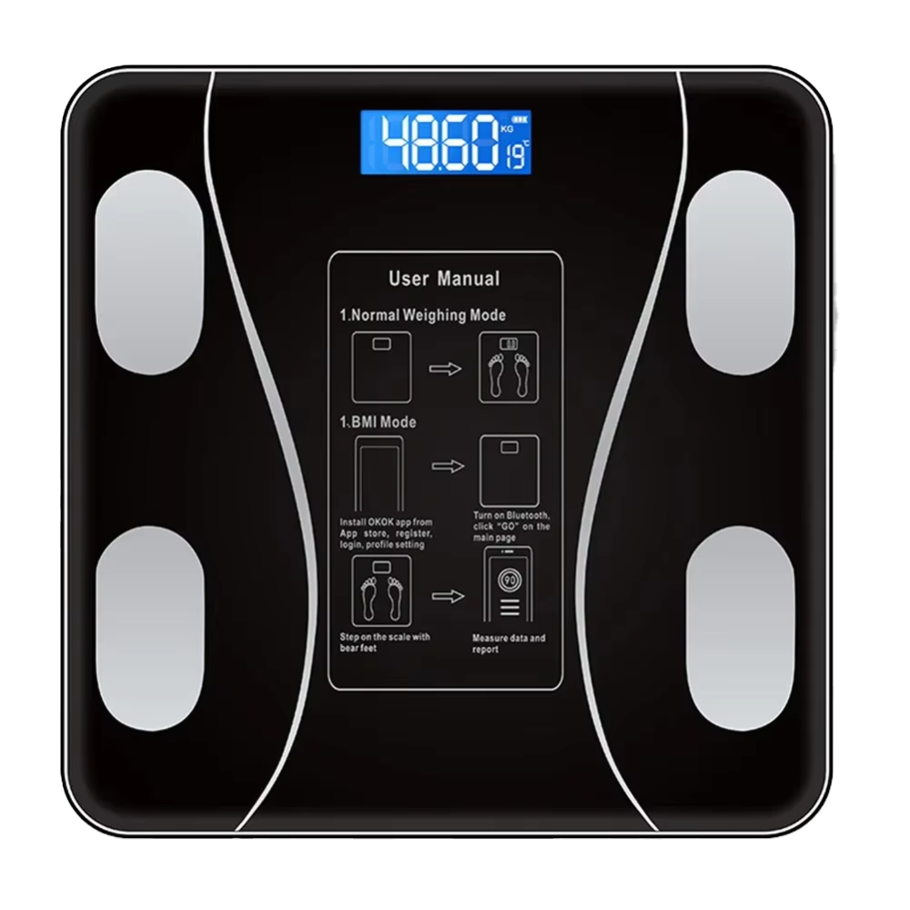 Smart Body Composition Scale Bluetooth Health Tracker 13+ Metrics Weight BMI Fat Muscle Mass Monitor Temperature Sensor App Sync Family