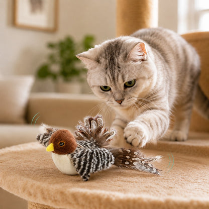 Ortekor Rechargeable Interactive Cat Toy - Flapping Bird, Plush Animal & Motion Activated Toys for Indoor Cats