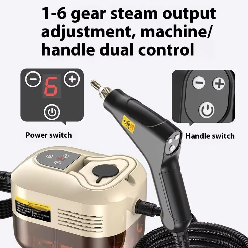 Portable High-Pressure Steam Cleaner for Kitchen, Upholstery & Auto Detailing – 2500W Fast Heat
