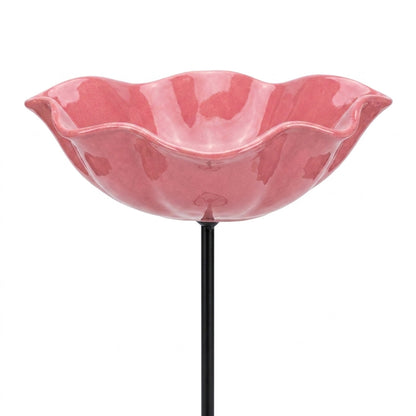 Flower-Shaped Bird Bath & Bee Watering Station Garden Stake for Backyard Wildlife, Pollinators, Hummingbirds