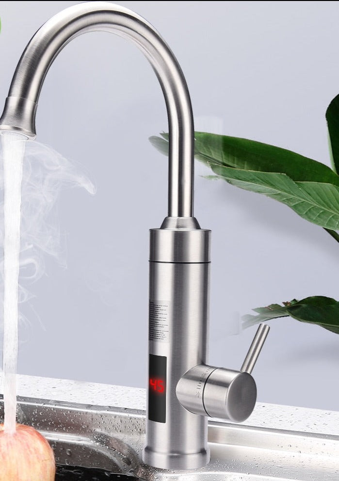 Hands-Free Sensor Faucet Brushed Nickel Stainless Steel Automatic Kitchen Sink Fixture Touch-Free Water Control for Modern Home Cooking