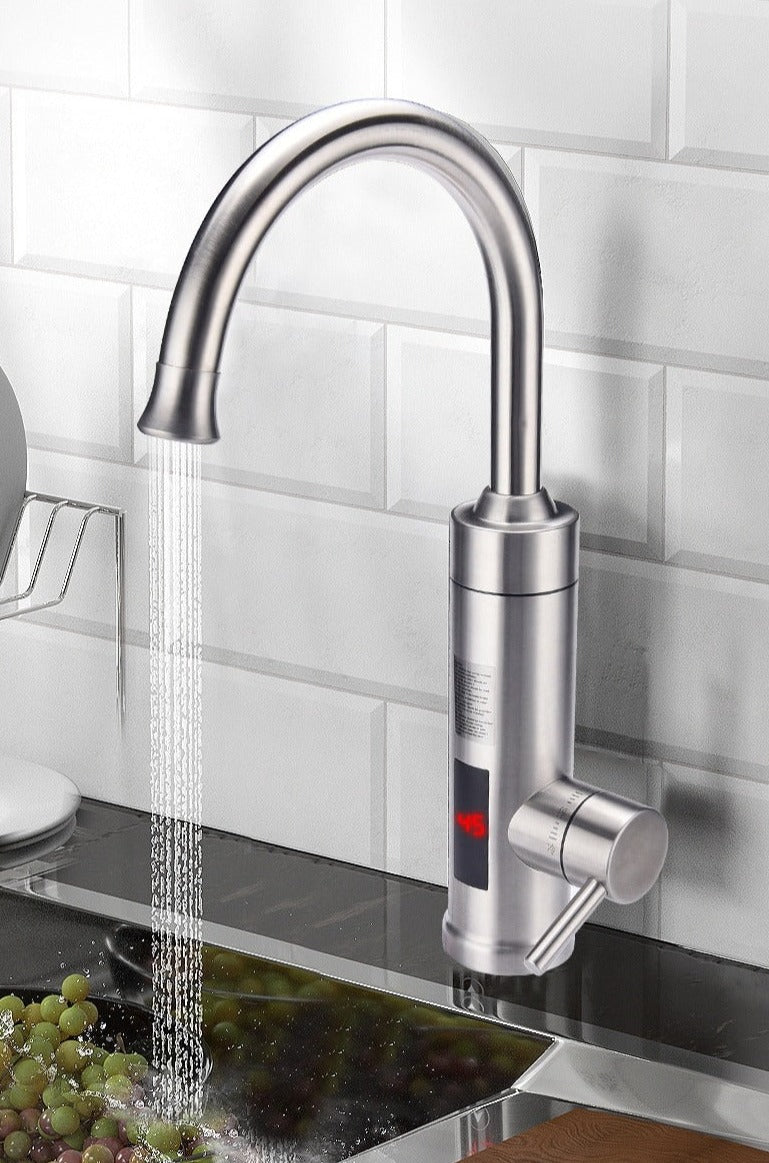 Hands-Free Sensor Faucet Brushed Nickel Stainless Steel Automatic Kitchen Sink Fixture Touch-Free Water Control for Modern Home Cooking