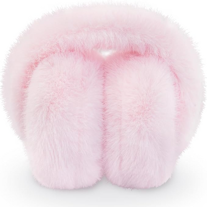Foldable Winter Earmuffs with Plush Synthetic Fur for Women & Men – Adjustable Compact Ear Covers for Cold Weather