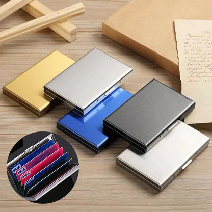 Slim Metal Card Holder with RFID Blocking Technology for Credit Cards & Cash