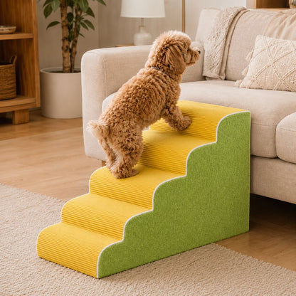 Ortekor High-Density Foam Pet Stairs for Small Dogs & Cats – Gentle Steps for Bed, Couch & Sofa, Non-Slip Washable Pet Steps to Reduce Jumping