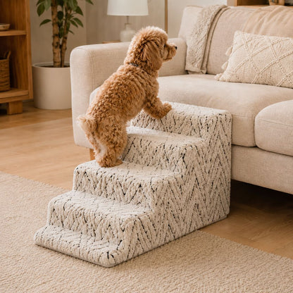 Ortekor High-Density Foam Pet Stairs for Small Dogs & Cats – Gentle Steps for Bed, Couch & Sofa, Non-Slip Washable Pet Steps to Reduce Jumping