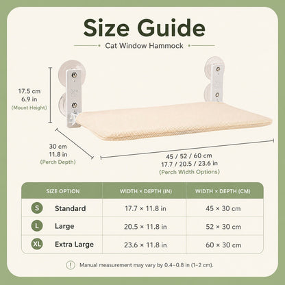 Ortekor Foldable Cat Window Hammock for Apartments - No-Drill Suction Perch for Sunny Naps Without Taking Up Floor Space