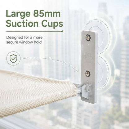 Ortekor Foldable Cat Window Hammock for Apartments - No-Drill Suction Perch for Sunny Naps Without Taking Up Floor Space