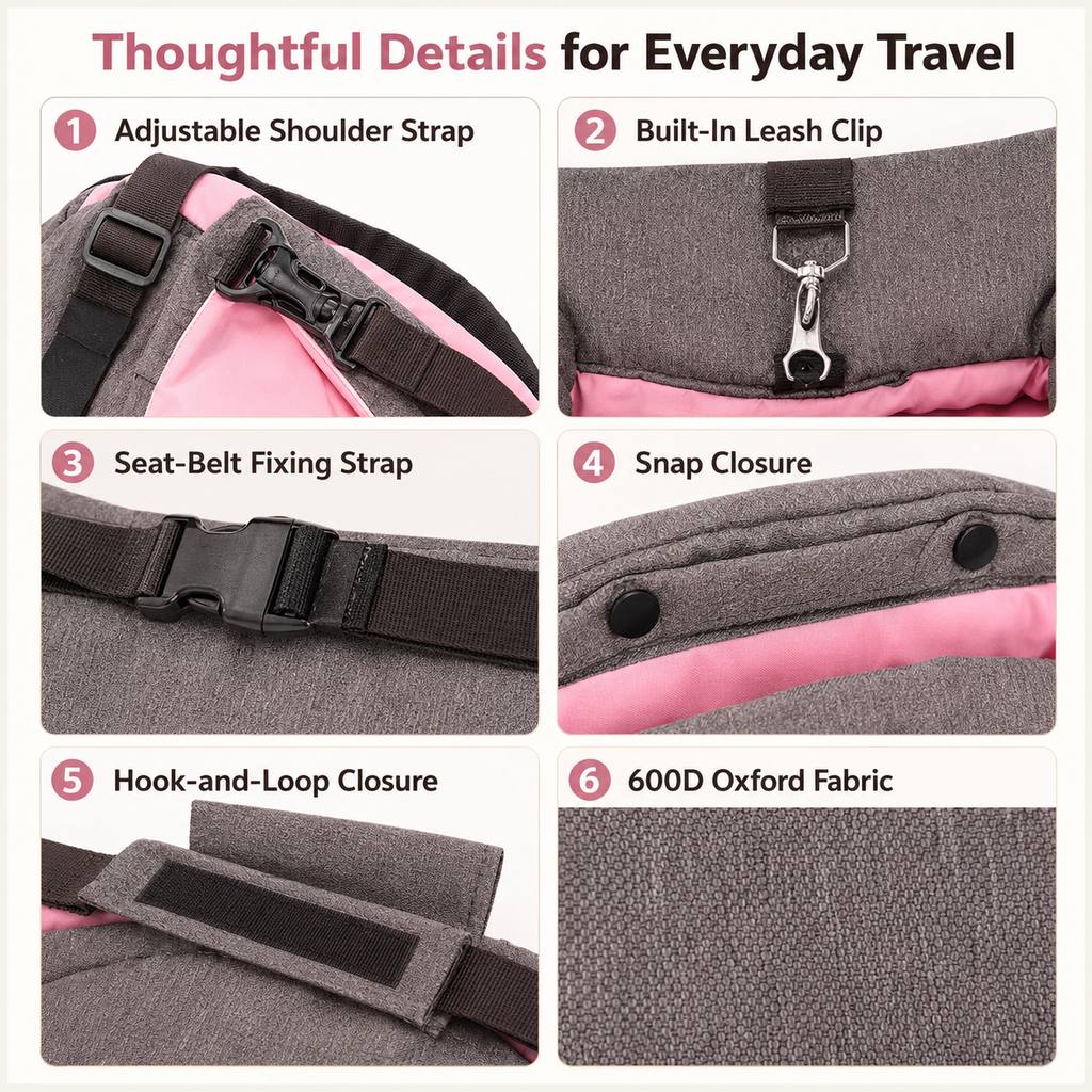 Ortekor 2-in-1 Foldable Dog Travel Bed & Carry Bag – Portable Cushioned Pet Bed for Road Trips, Car Rides & Home – Folds for Easy Travel & Cozy Rest Anywhere