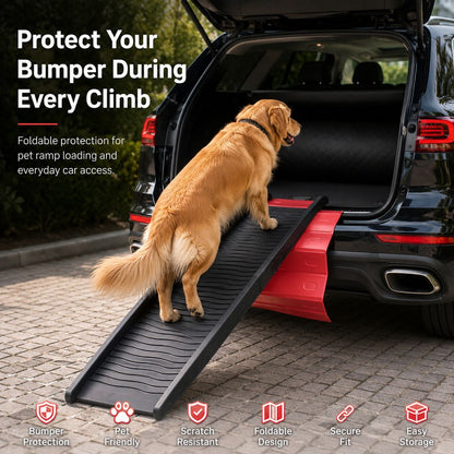 Ortekor Foldable Pet Ramp Bumper Protector Mat for SUVs - Protect Your Rear Bumper from Dog Scratches During Car Loading