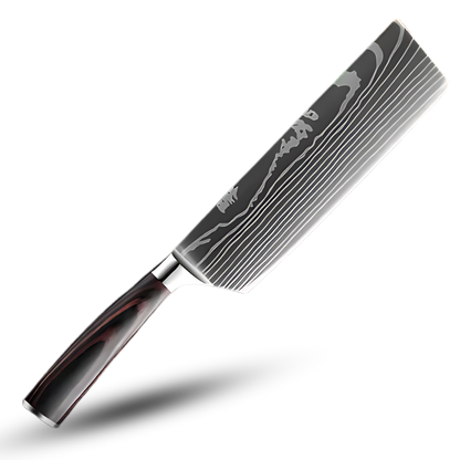 Professional Damascus Steel Kitchen Knife Set with Laminated Wood Handles – 10-Piece Culinary Collection